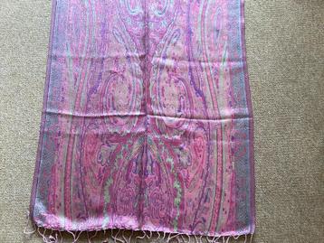  Nieuwe zijden roze sjaal  merk Shingora  pasteltinten beschikbaar voor biedingen