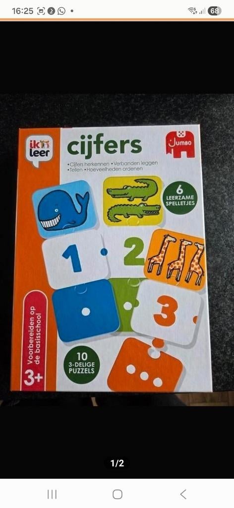Jumbo Ik Leer Cijfers Puzzel - Educatief Speelgoed, Ophalen of Verzenden, 10 tot 50 stukjes, Zo goed als nieuw, 2 tot 4 jaar