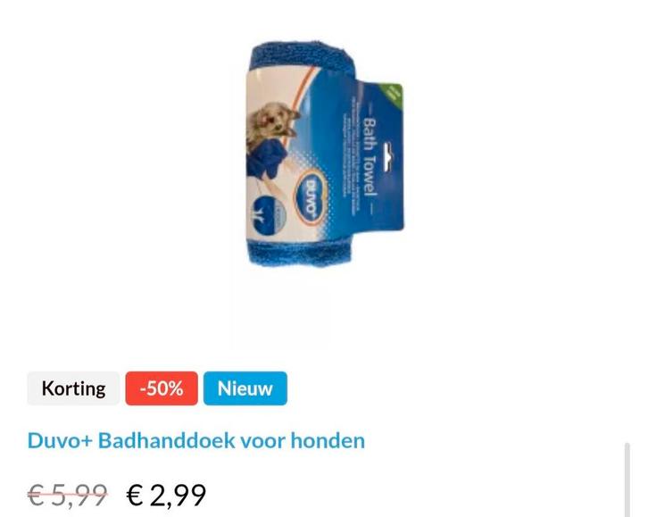 Duvo badhandoek honden, Dieren en Toebehoren, Honden-accessoires, Nieuw, Ophalen of Verzenden