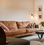 3-zitsbank - cognac kleurig - microleder, Huis en Inrichting, Banken | Bankstellen, Ophalen, Gebruikt, 75 tot 100 cm, Rechte bank