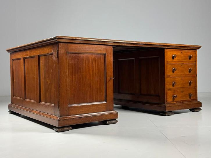 Partnerdesk Bureau Klassiek 184cm, Huis en Inrichting, Bureaus, Zo goed als nieuw, Ophalen