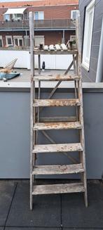 Oude houten schilders trap, Doe-het-zelf en Verbouw, Ladders en Trappen, Ophalen of Verzenden, Gebruikt, Trap, Minder dan 2 meter