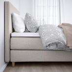 ANRAVIK hoofdbord met beige hoes 160cm voor DUNVIK bed, Ophalen, Gebruikt, Beige, Tweepersoons
