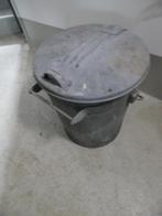 Vintage zinken vuilnisemmer oa Haarlem Amsterdam, Gebruikt, 50 tot 75 cm, 40 liter of meer, Ophalen of Verzenden