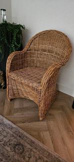 Rotan fauteuil in prima staat Stevig  Mooie pitrieten stoel., Ophalen, Gebruikt, Bruin, Riet of Rotan