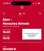 Ajax - heracles 1 ticket vak 116, Tickets en Kaartjes, Eén persoon, Augustus