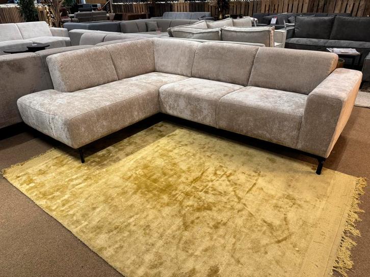 Hoekbank Viola(1) 255x190 beige Direct/Leverbaar E-2204, Huis en Inrichting, Banken | Bankstellen, Nieuw, Hoekbank, Vierpersoons of meer