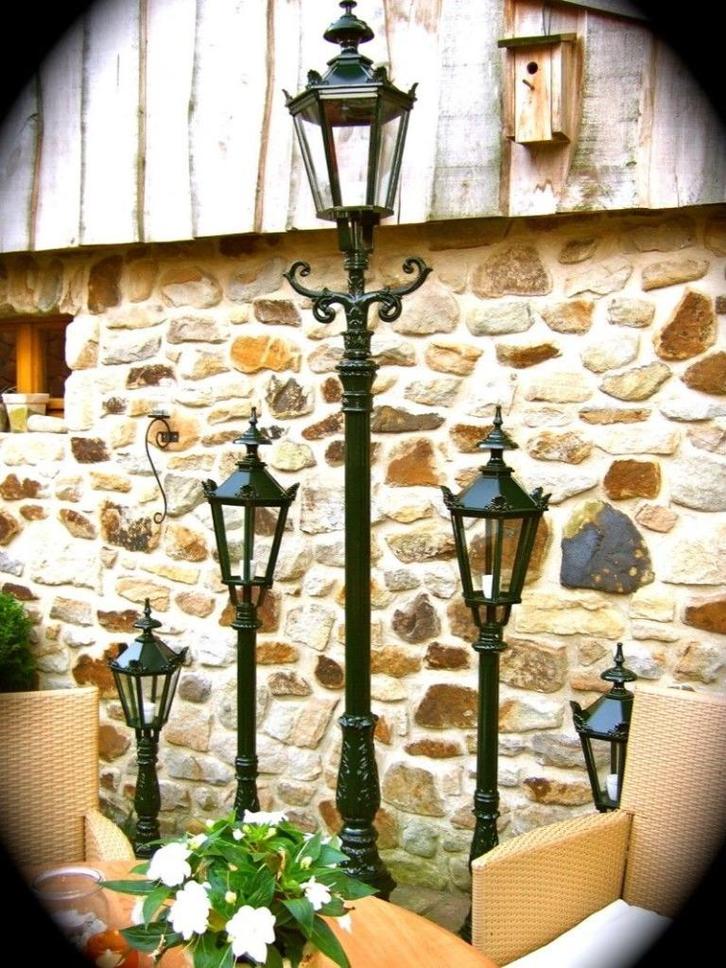 Lantaarn, buitenlamp Oud Parijs, hoogte 270 cm, Antiek en Kunst, Antiek | Lampen, Ophalen of Verzenden