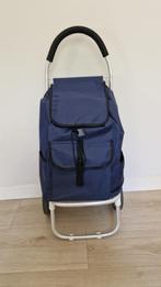Boodschappentrolley, 30 cm of meer, Gebruikt, Blauw, Wieltjes