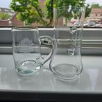 2x Heineken bierpullen wit logo, Ophalen of Verzenden, Nieuw, Glas of Glazen, Heineken