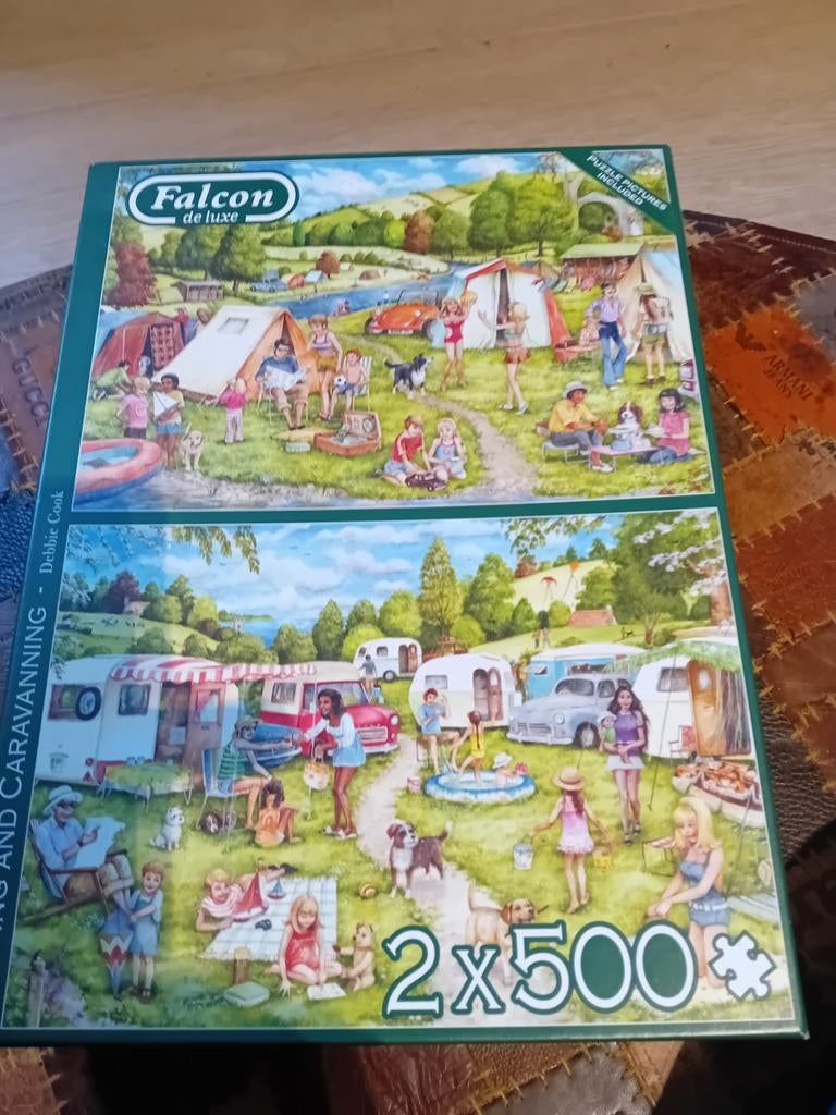 Falcon puzzels 2 in een doos andre van duin puzzel, Ophalen of Verzenden, 500 t/m 1500 stukjes, Zo goed als nieuw