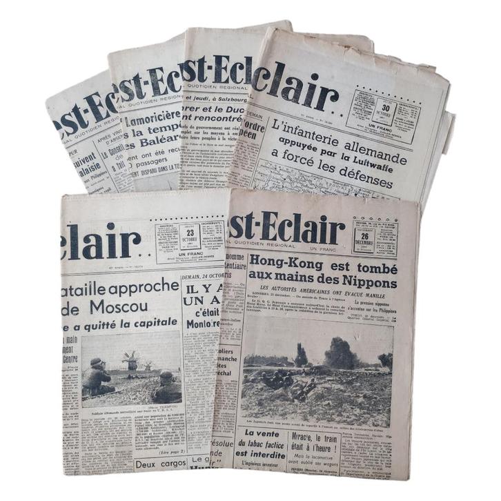 WWII Franse kranten set, Verzamelen, Militaria | Tweede Wereldoorlog, Overige soorten, Boek of Tijdschrift, Overige gebieden, Ophalen of Verzenden