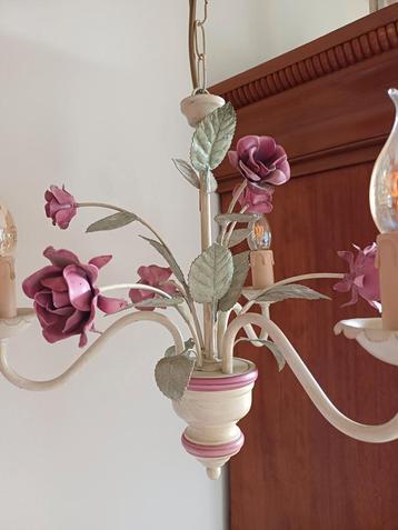 Franse Brocante Rozen Kroonluchter luchter bloemen beschikbaar voor biedingen