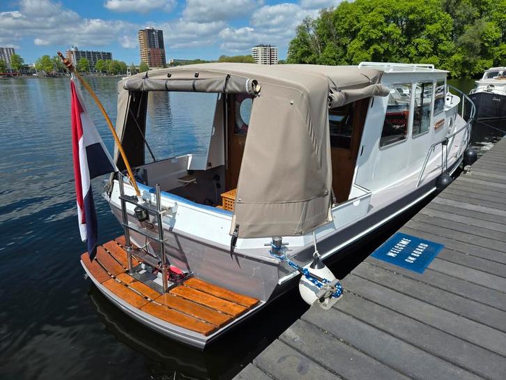 Verlengde Van Leeuwen schouw motorschip, Watersport en Boten, Motorboten en Motorjachten, Gebruikt, Staal, 9 tot 12 meter, Diesel