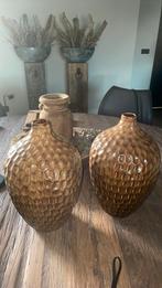 2 landelijk sobere keramieken vazen potten, Overige kleuren, Aardewerk of Porselein, Ophalen of Verzenden, Zo goed als nieuw