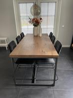 Eiken houten tafel, inclusief 6 stoelen, Huis en Inrichting, Tafels | Eettafels, Ophalen, 200 cm of meer, 50 tot 100 cm, Zo goed als nieuw