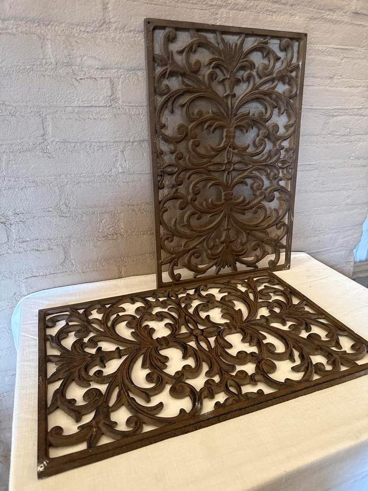 2 Gietijzeren Deurmat Ornamenten 54x36cm, Huis en Inrichting, Woonaccessoires | Wanddecoraties, Gebruikt, Ophalen of Verzenden