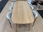 Eiken tafel, Deens ovaal, inclusief 6 stoelen, eetkamerset, Ophalen, 100 tot 150 cm, Eikenhout, Vijf personen of meer