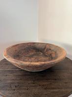 Teak houten schaal landelijk, Ophalen of Verzenden, Zo goed als nieuw, Rond, Hout