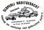 Sticker auto sloperij Nooitgedacht Vliststraat Overschie (1), Verzenden, Zo goed als nieuw, Bedrijf of Vereniging