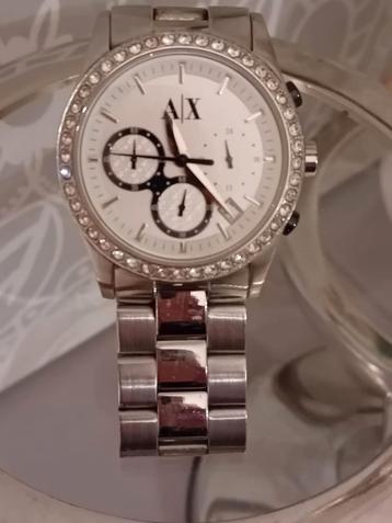 Armani horloge zilver met strass beschikbaar voor biedingen