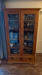 Buffetkast / vitrinekast teak, Huis en Inrichting, Kasten | Vitrinekasten, Ophalen, 200 cm of meer, Teakhout, Zo goed als nieuw