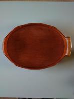 Vintage ovaal houten dienblad/ jaren '60-'70, Ophalen of Verzenden, Zo goed als nieuw, Ovaal, Hout
