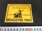 sticker swv zutphen braderie 1980 spittaalstraat doedelzak, Ophalen, Zo goed als nieuw