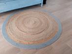 Rond Jute Vloerkleed met Grijze Rand, Gebruikt, Bruin, 150 tot 200 cm, Rond
