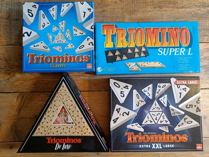 4 X ' Triominos', Hobby en Vrije tijd, Gezelschapsspellen | Overige, Zo goed als nieuw, Ophalen of Verzenden