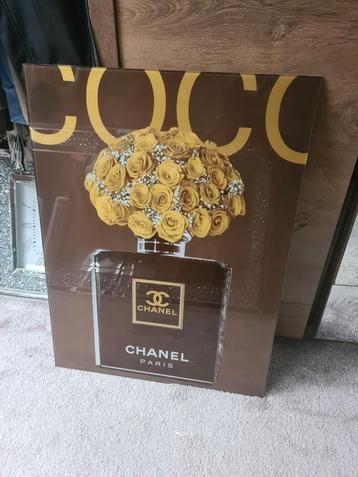 Chanel Coco Glazen Schilderij 80x60 beschikbaar voor biedingen