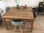 Eettafel teak 140*140, Ophalen, Zo goed als nieuw, Vijf personen of meer, 100 tot 150 cm