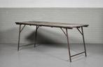 2 X Vintage oude industriële eettafel tafel, 181,5 X 75 cm, Huis en Inrichting, Woonaccessoires | Overige, Gebruikt, Ophalen