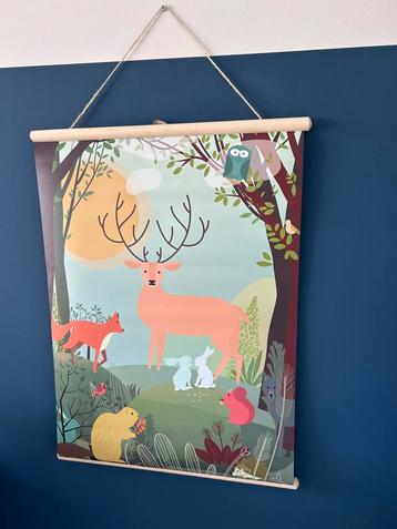 Praatplaat Bosdieren 50x70 cm  beschikbaar voor biedingen