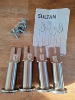 4 Sultan bedpoten chroom 10cm voor boxspring van Ikea, Huis en Inrichting, Ophalen of Verzenden, Zo goed als nieuw, Eenpersoons