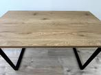 Eettafel AABENRAA 90x160 warm eiken/zwart, Huis en Inrichting, Tafels | Eettafels, Ophalen, 50 tot 100 cm, Zo goed als nieuw, Vijf personen of meer