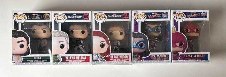 Funko Pop Marvel Collectie - Loki, Black Widow, Ms. Marvel, Kinderen en Baby's, Speelgoed | Actiefiguren, Zo goed als nieuw, Ophalen of Verzenden