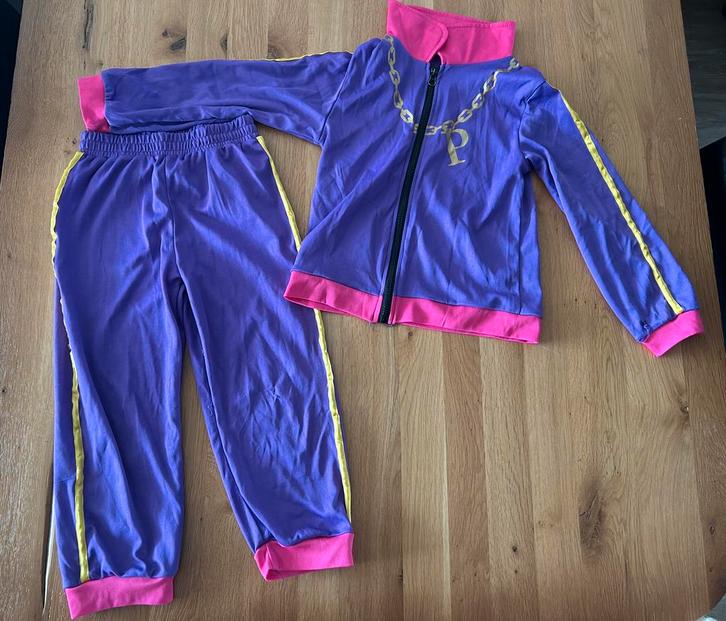 Pietenpak paars 6-8 jaar, Kleding | Dames, Sportkleding, Zo goed als nieuw, Maat 34 (XS) of kleiner, Paars, Ophalen of Verzenden