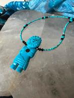 Turkoois turquoise Zuni amulet geluk zeldzaam uniek magie, Sieraden, Tassen en Uiterlijk, Kettingen, Blauw, Nieuw, Ophalen of Verzenden