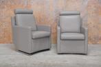 Als NIEUW! 2 Leolux Timandra design (draai)fauteuils, Huis en Inrichting, Design, Metaal, 75 tot 100 cm, Zo goed als nieuw