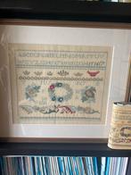 Handgeborduurde Merklap Ingelijst, Ophalen of Verzenden, Nieuw, Handborduren, Borduurpakket