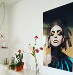 Glas schilderij Vrouw met Veren., Kleding | Dames, Carnavalskleding en Feestkleding, Ophalen, Zo goed als nieuw