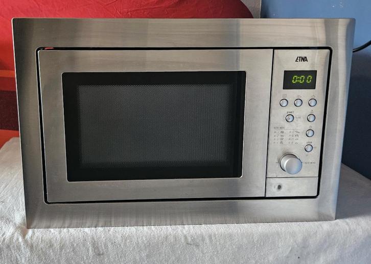 Inbouw magnetron van ETNA SM125RVS, Witgoed en Apparatuur, Magnetrons, Gebruikt, Inbouw, Magnetron, 45 tot 60 cm, Draaiplateau