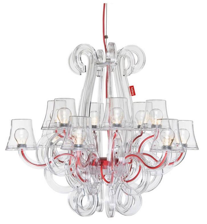 2 FATBOY ROCKCOCO TRANSPARENT KROONLUCHTERS, Huis en Inrichting, Lampen | Kroonluchters, Zo goed als nieuw, Kunststof, Ophalen