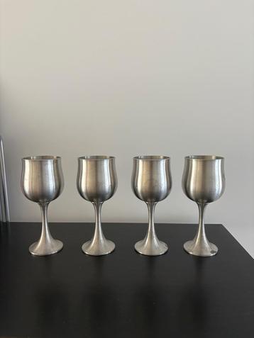 Royal Selangor 4x tinnen wijnglas wijn kelk vintage beschikbaar voor biedingen