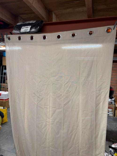 6 stuks beige gordijnen 140 x 260 cm ecru, Huis en Inrichting, Stoffering | Gordijnen en Lamellen, Zo goed als nieuw, Beige, Ophalen