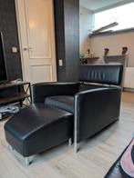 Leolux Oblomov fauteuil met voetenbank, Ophalen, Zo goed als nieuw, 50 tot 75 cm, Leer