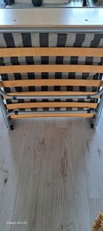 Opklapbed met extra matras, Huis en Inrichting, Ophalen, Eenpersoons, Metaal, Grijs