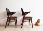 2 Mid Century retro stoelen. Vintage design stoel, Pynock., Ophalen, Twee, O, Bruin