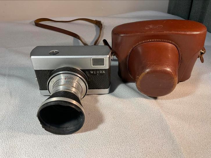 WERRA 1 met zonnekap en leren tas, Audio, Tv en Foto, Fotocamera's Analoog, Gebruikt, Compact, Overige Merken, Ophalen of Verzenden